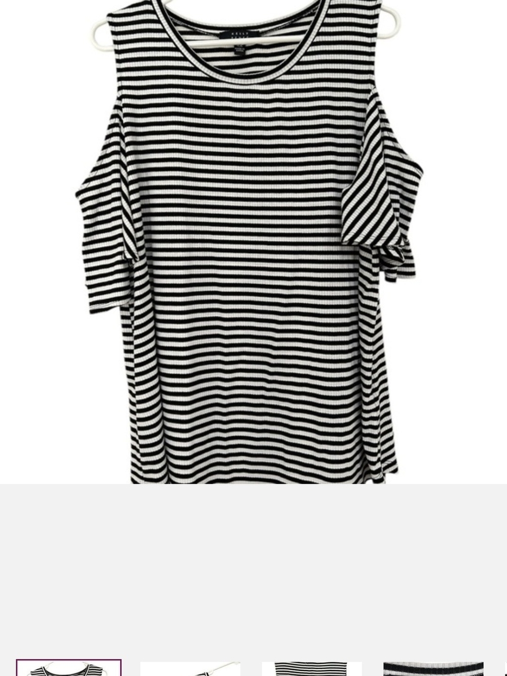 Striped Cold-Shoulder Tee - Black & White